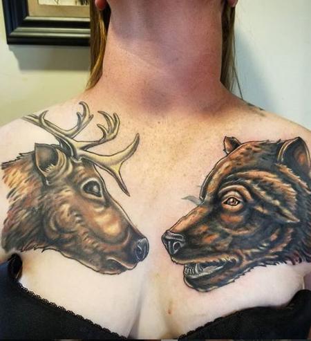 Tattoos - Cody Cook Elk & Bear - 140390